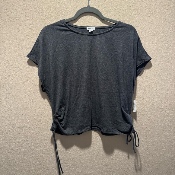 NWT Wild Meadow size Large Cropped Cinched Grey Top - Picture 1 of 7